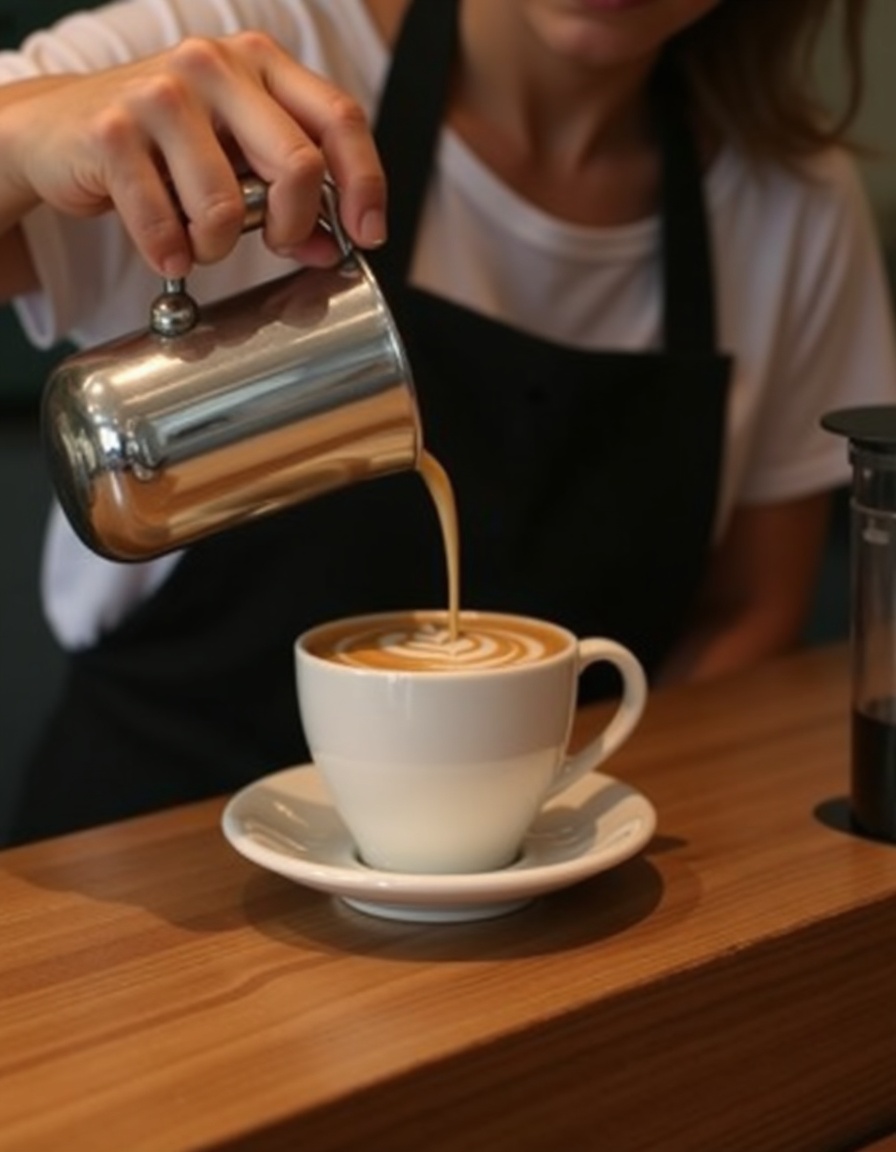 AI-generated latte art photo Somman created for a coffee shop